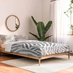 Optical Theme Emanuela Carratoni Comforter Set Black/White - Deny Designs