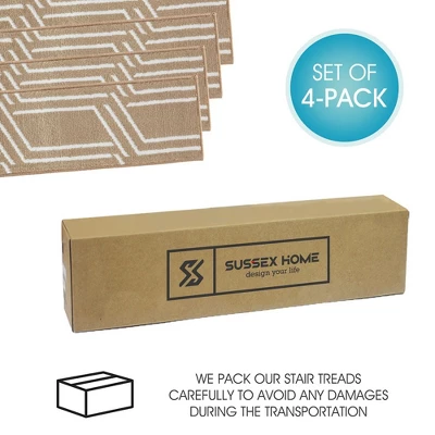 Sussexhome Modern Collection Non-Slip Carpet Stair Treads For Wooden Steps, 9" X 28" - Image 6