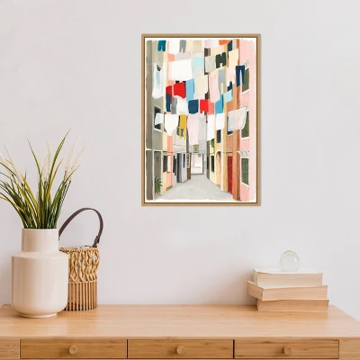 16" X 23" Laundry Day I By Grace Popp Framed Canvas Wall Art - Amanti Art - Image 4