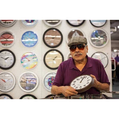 16.5" Contemporary Extra Large High Contrast Decorative Wall Clock Black - The Chicago Lighthouse - Image 2