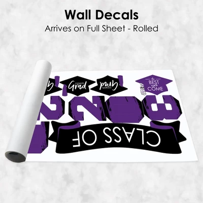 Big Dot Of Happiness Purple Class Of 2023 Graduation Party Wall Decals Set Of 20 - Image 4