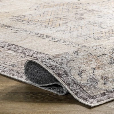 NuLOOM Glenda Machine Washable Faded Medallion Area Rug - Image 3