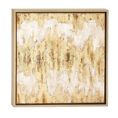 Glam Canvas Abstract Framed Wall Art With Gold Frame Beige - CosmoLiving By Cosmopolitan - Image 5