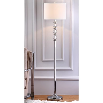 60" Riga Floor Lamp Clear/Chrome (Includes CFL Light Bulb) - Safavieh - Image 2