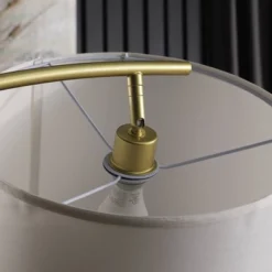 65" Oscar Pendulum Style On Marble Base Metal Floor Lamp White - Ore International