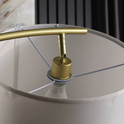 65" Oscar Pendulum Style On Marble Base Metal Floor Lamp White - Ore International