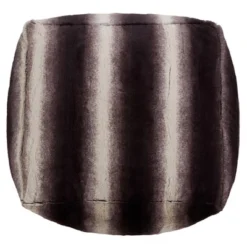 Saro Lifestyle Floor Pouf With Animal Print Faux Fur Design