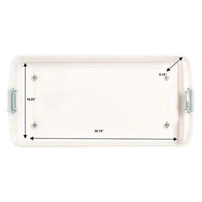 HOMZ 60-Quart Latching Holiday Underbed Durable Storage Organizer Container Box Tote With Easy Grip Handles And Glide Wheels, Clear (2 Pack) - Image 4