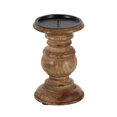Set Of 3 Rustic Pillar Candle Holder - Olivia & May - Image 4