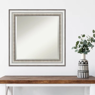 25" X 25" Salon Framed Wall Mirror Silver - Amanti Art - Image 5