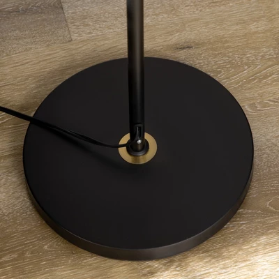 HOMCOM Adjustable Floor Lamps For Living Room, Standing Lamp For Bedroom With Balance Arm, Adjustable Head And Height, Black And Gold Lamp - Image 5