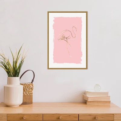 16" X 23" Graceful Bird I By Eva Watts Framed Canvas Wall Art - Amanti Art - Image 3