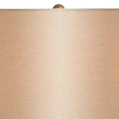 Regency Hill Cottage Table Lamps 26.5" High Set Of 2 Mother Of Pearl Tile Vase Beige Drum Shade For Living Room Family Bedroom Bedside Office - Image 2