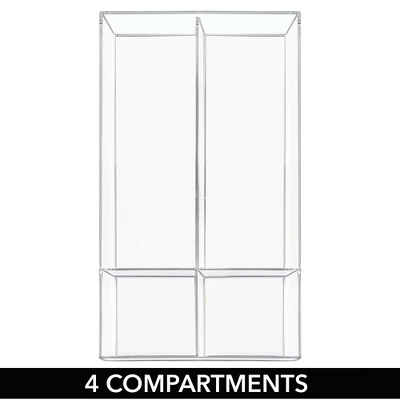 MDesign Plastic Stackable Office Divided Storage Drawer Organizer Tray - Clear - Image 3