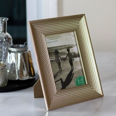 Northlight 5" X 7" Champagne Gold Honeycomb Rectangular Photo Frame 10.25"