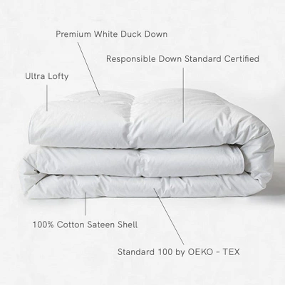 Lightweight Luxury White Duck Down Duvet Comforter Insert | BOKSER HOME - Image 7