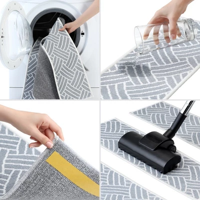 SussexHome Sisal Design Cotton Anti-Slip Stair Treads, 9” X 28“ - Image 3