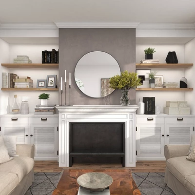 Contemporary Wood Round Wall Mirror - Olivia & May - Image 15