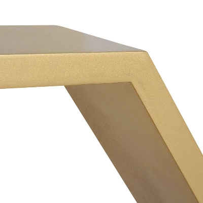 3pc Putnam Hexagon Wood Shelf Set Gold - Kate & Laurel All Things Decor - Image 2