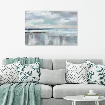 30"x40" Cyan Sunrise By Nan Art On Canvas - Fine Art Canvas