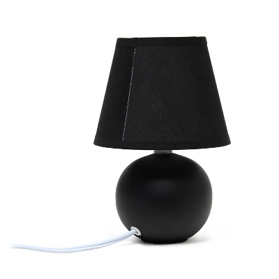 8.66" 2pk Petite Ceramic Orb Base Bedside Table Lamps With Matching Tapered Drum Shade Black - Creekwood Home - Image 6