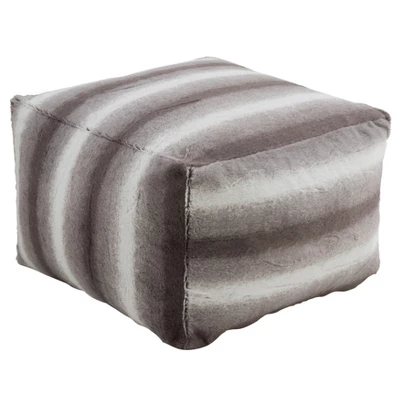 Saro Lifestyle Floor Pouf With Animal Print Faux Fur Design - Image 5