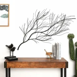 LuxenHome Black Metal Branch Wall Art Home Decor