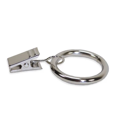 Versailles Home Fashions 7pk Steel Clip Window Curtain Rings - Brushed Nickel - Image 2