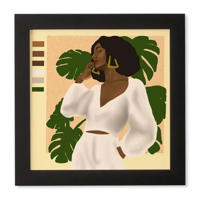 Nawaalillustrations Girl In White Framed Wall Art Black - Deny Designs - Image 3