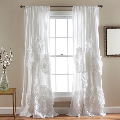 Home Boutique Serena Window Curtain Panel White Single 54X95