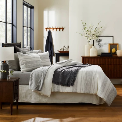 3pc Heathered Stripe Comforter Bedding Set - Hearth & Hand™ With Magnolia - Image 3