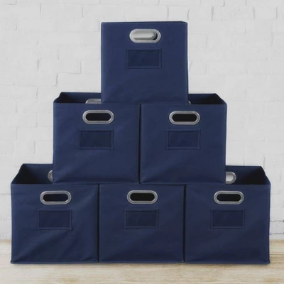 Niche Cubo 6pk Foldable Fabric Storage Bin With Label Holder Blue