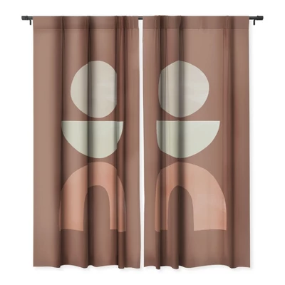 Bohomadic.Studio Boho Geometrics In Terra And Pink 50" X 84" Single Panel Room Darkening Window Curtain - Society 6 - Image 2