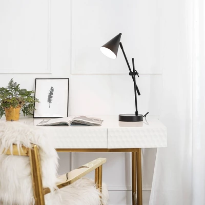 18" Leah Desk Lamp With Adjustable Height Swing Arm - Globe Electric - Image 2