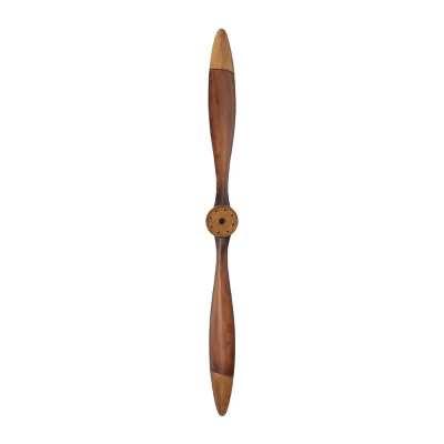 48" X 4" Metal Airplane Propeller 2 Blade Wall Decor With Aviation Detailing Brown - Olivia & May - Image 4