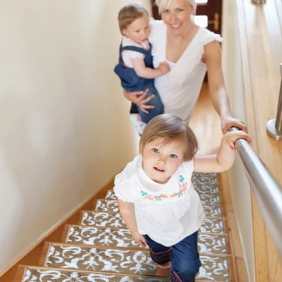 Sussexhome Floral Collection Anti-Slip Carpet Stair Treads, 9" X 28" - Image 2