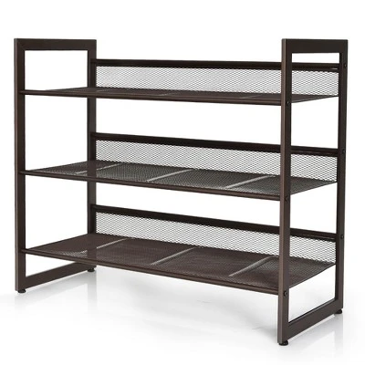 Costway 2-Tier3-Tier4-Tier Shoe Rack Adjustable To Flat Or Slant Shoe Organizer Holder Stand - Image 9