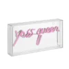 11.8" Yass Queen Contemporary Glam Acrylic Box Pendant (Includes LED Light Bulb) Neon Pink - JONATHAN Y