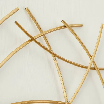 24" X 24" Metal Abstract Overlapping Lines Wall Decor With White Backing White - CosmoLiving By Cosmopolitan - Image 2