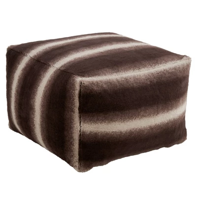 Saro Lifestyle Floor Pouf With Animal Print Faux Fur Design - Image 4